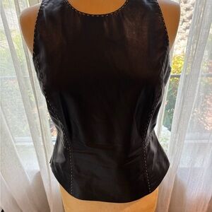 Worth Black Leather Top